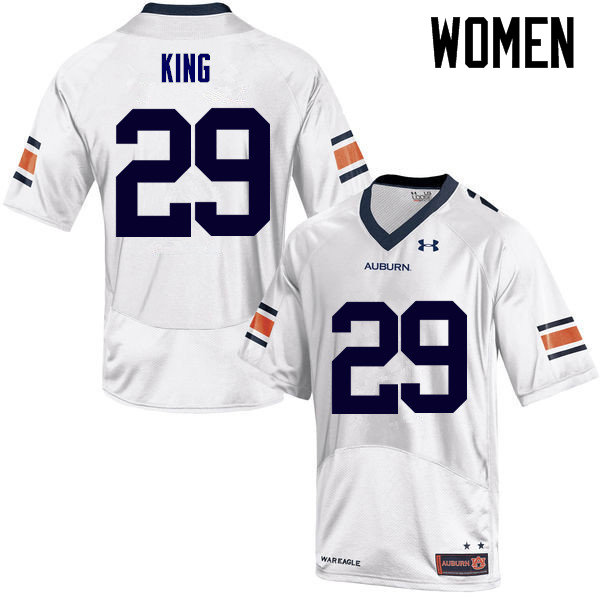 Auburn Tigers Women's Brandon King #29 White Under Armour Stitched College NCAA Authentic Football Jersey EEB0574MD